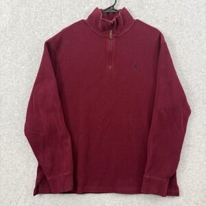 Polo Ralph Lauren Pullover Men's XL Red Maroon 1/4 Zip Sweater Sweatshirt